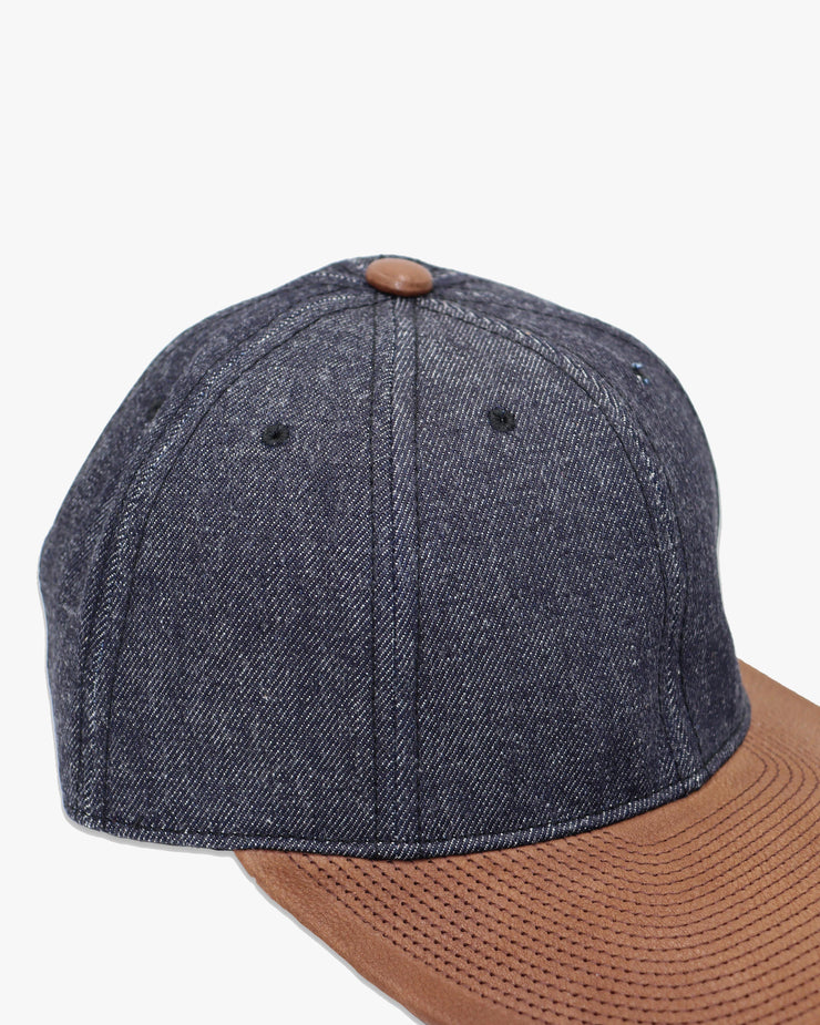 Poten 501 Denim & Leather Cap - Navy