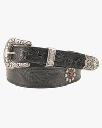 Jean Dessel Fort Carson Western Studded Leather Belt - Dark Brown | Jean Dessel Belts | Jeanstore