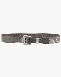 Jean Dessel Fort Carson Western Studded Leather Belt - Dark Brown | Jean Dessel Belts | Jeanstore