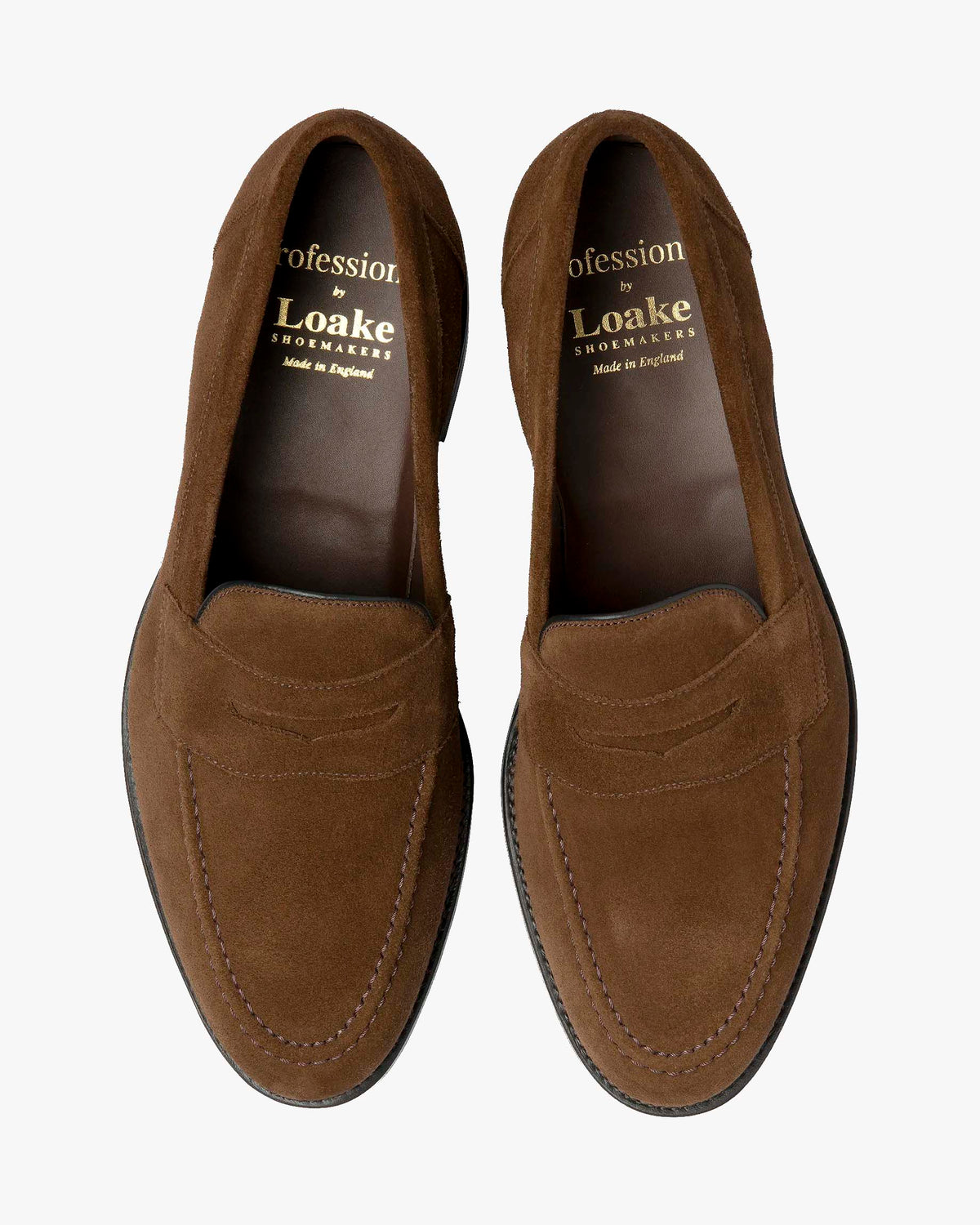 Loake Professional Imperial Saddle Loafer - Brown Suede