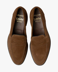 Loake Professional Imperial Saddle Loafer - Brown Suede