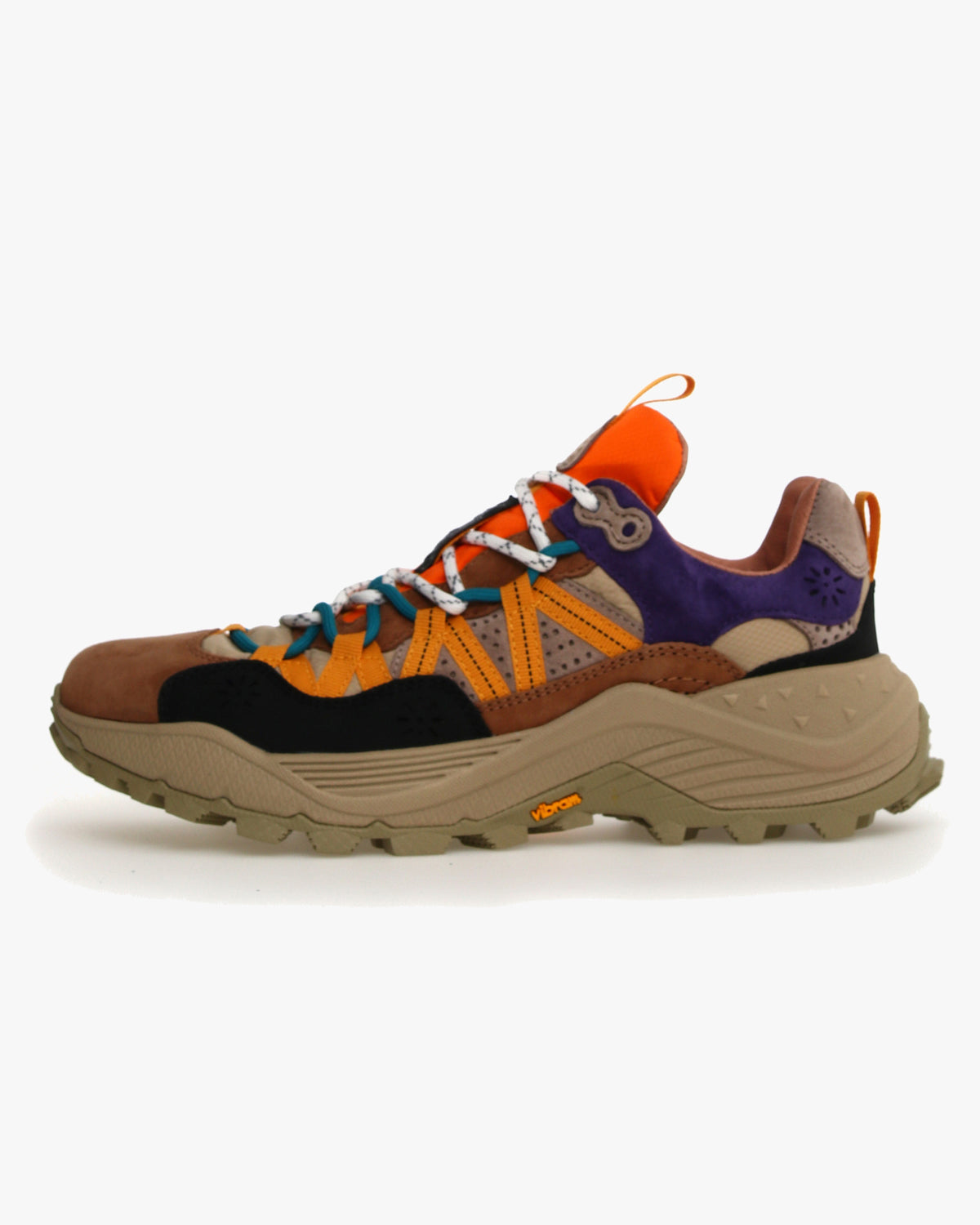 Flower Mountain Iwano Suede & Nylon - Brown / Orange / Azure | Flower Mountain Trainers | JEANSTORE