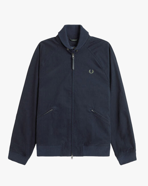 Fred Perry Folded Rib Collar Bomber Jacket - Navy | Fred Perry Jackets & Coats | JEANSTORE