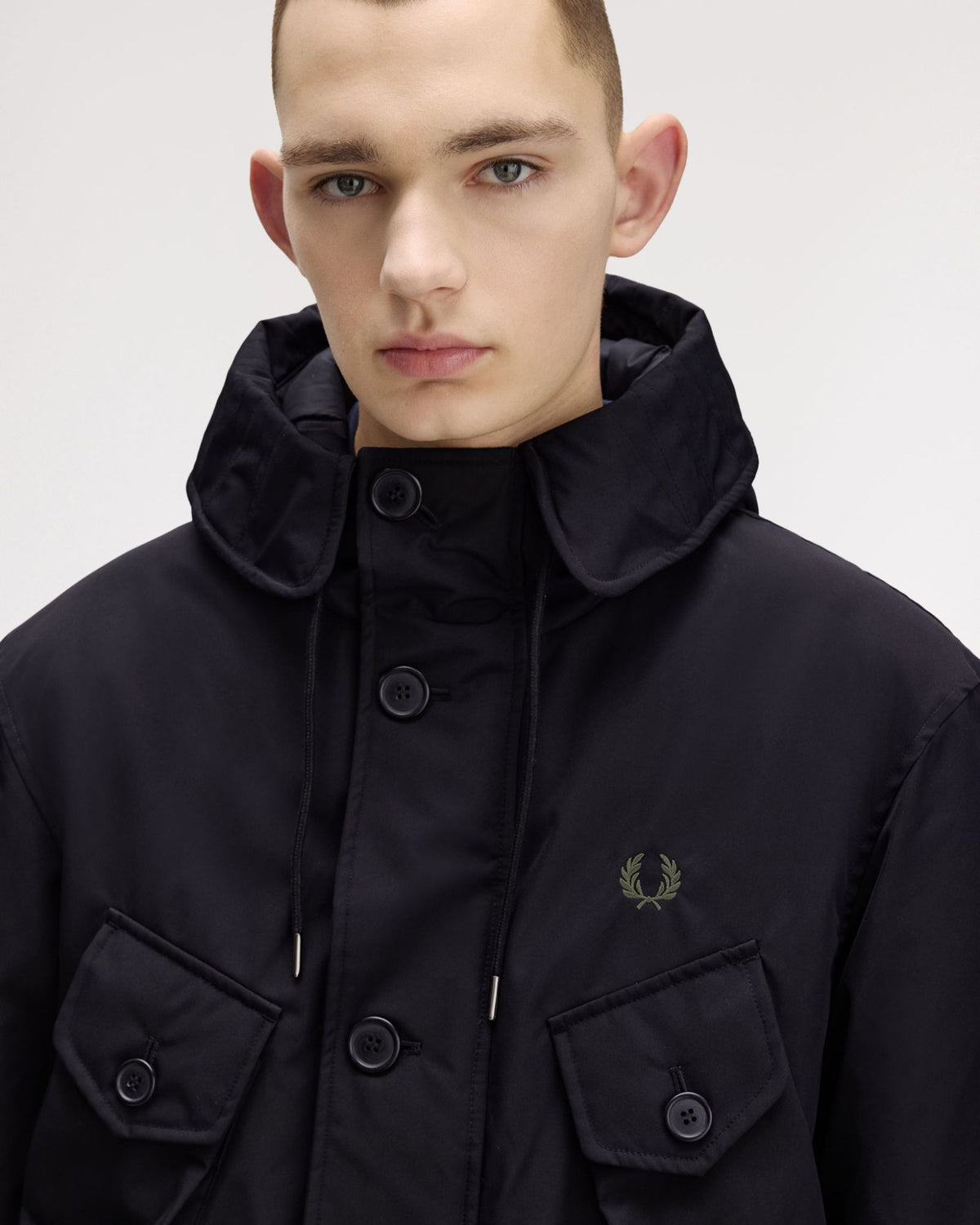 Fred Perry Patch Pocket Puffer Jacket - Black