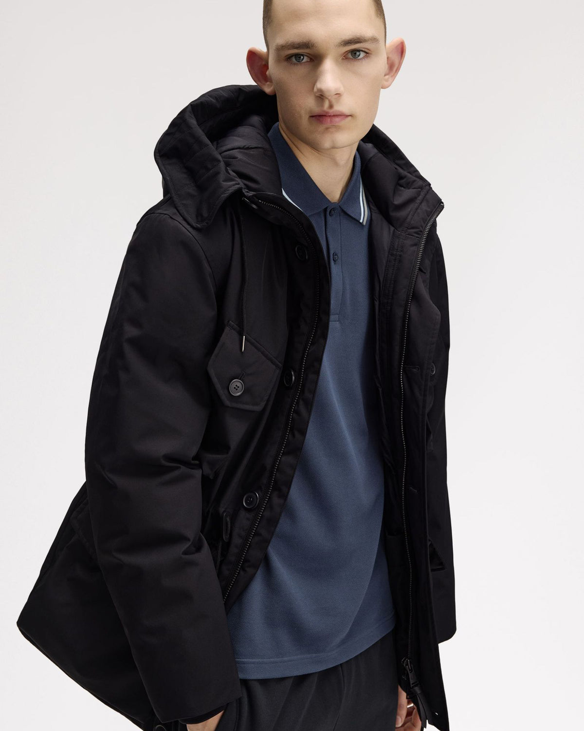 Fred Perry Patch Pocket Puffer Jacket - Black