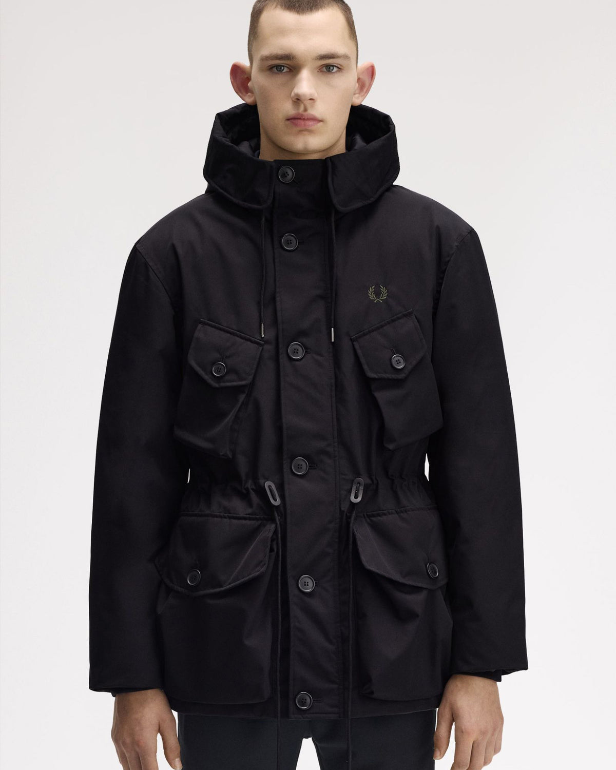 Fred Perry Patch Pocket Puffer Jacket - Black