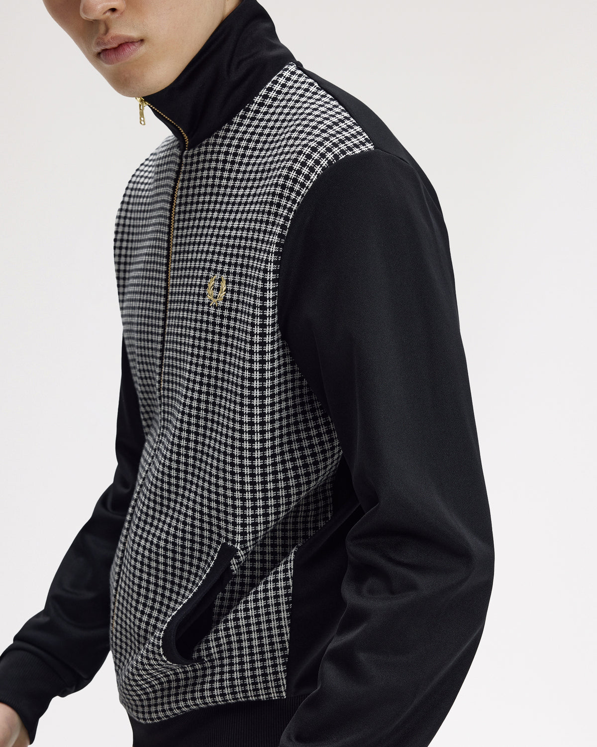 Fred Perry Knitted Front Track Jacket - Black | Fred Perry Jackets & Coats | JEANSTORE