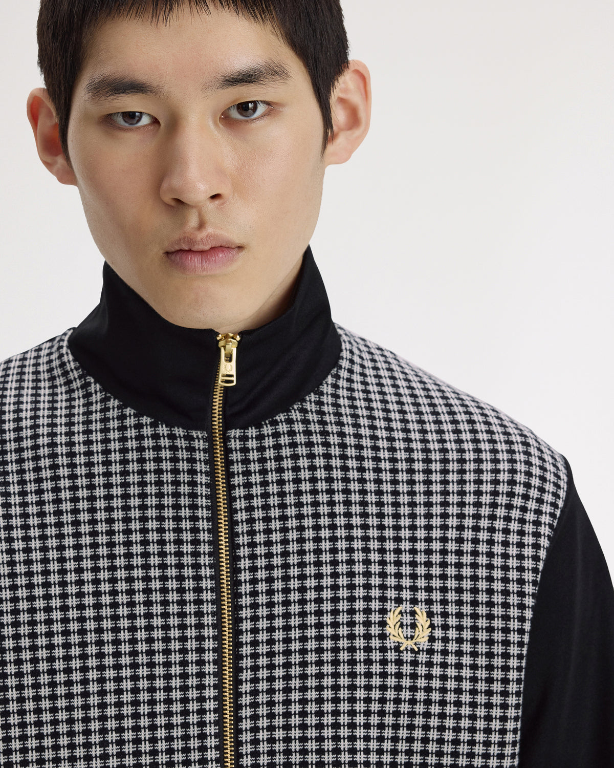 Fred Perry Knitted Front Track Jacket - Black | Fred Perry Jackets & Coats | JEANSTORE