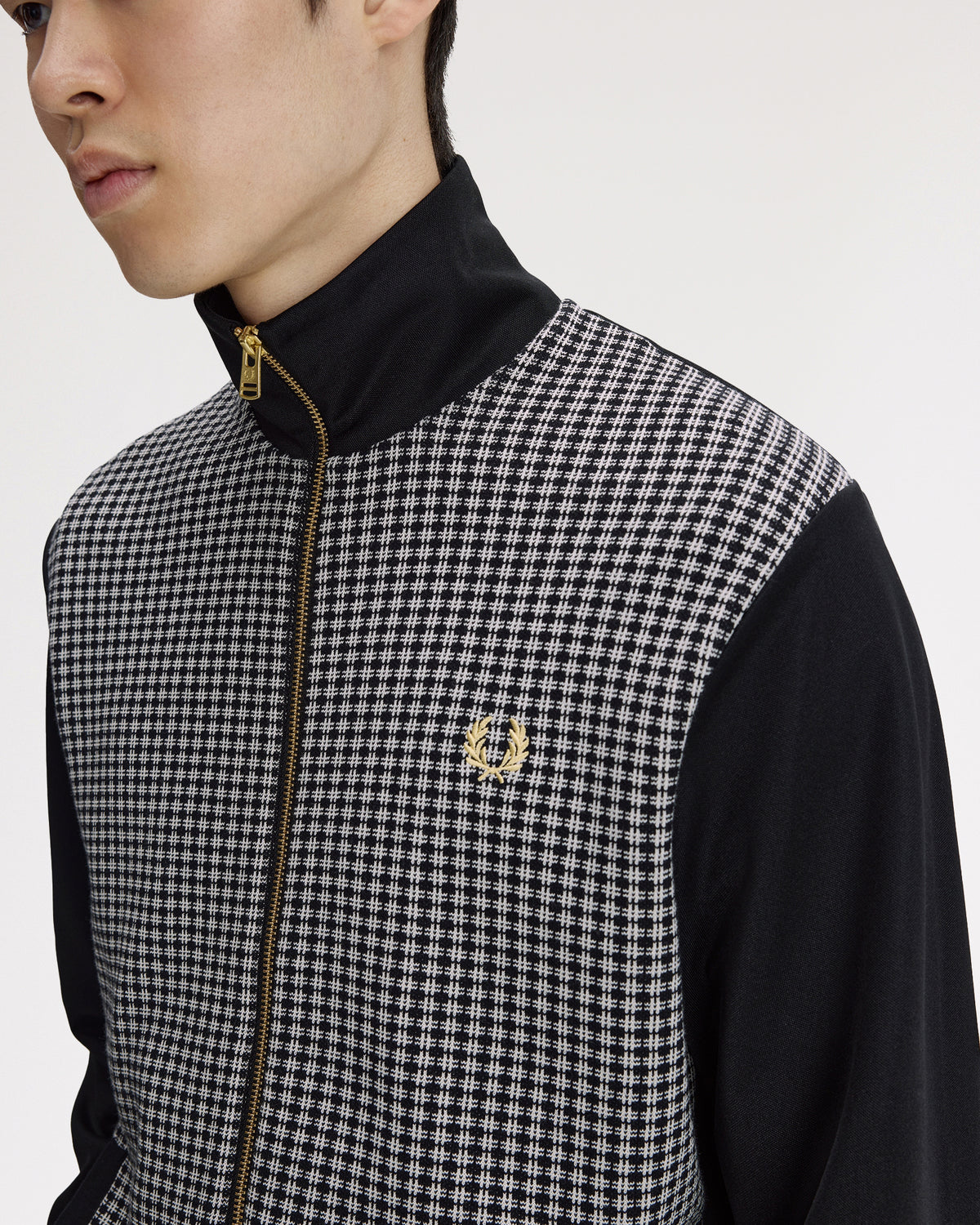 Fred Perry Knitted Front Track Jacket - Black | Fred Perry Jackets & Coats | JEANSTORE