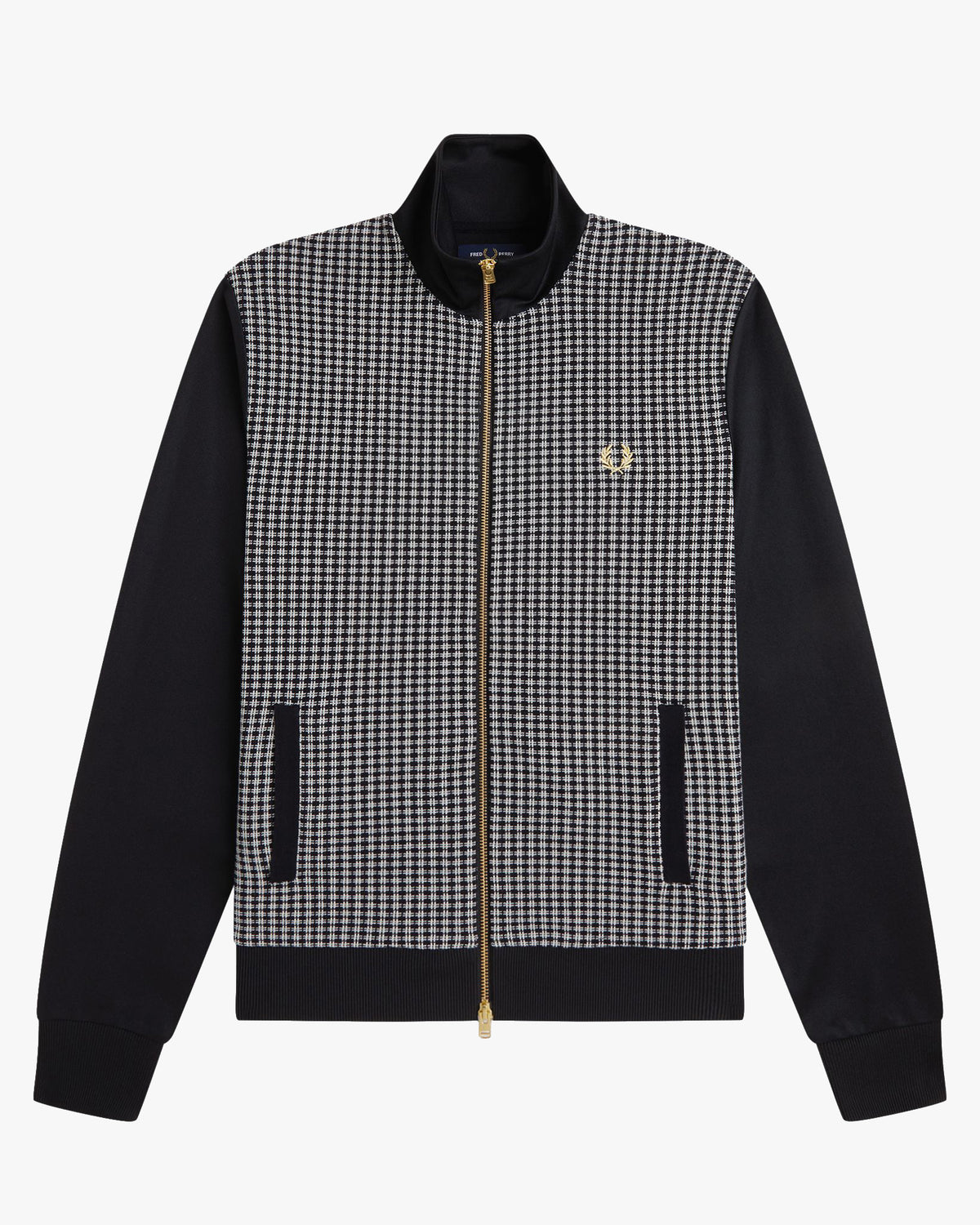 Fred Perry Knitted Front Track Jacket - Black | Fred Perry Jackets & Coats | JEANSTORE