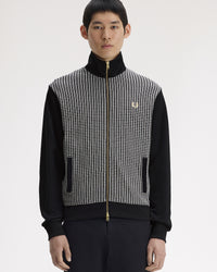 Fred Perry Knitted Front Track Jacket - Black | Fred Perry Jackets & Coats | JEANSTORE