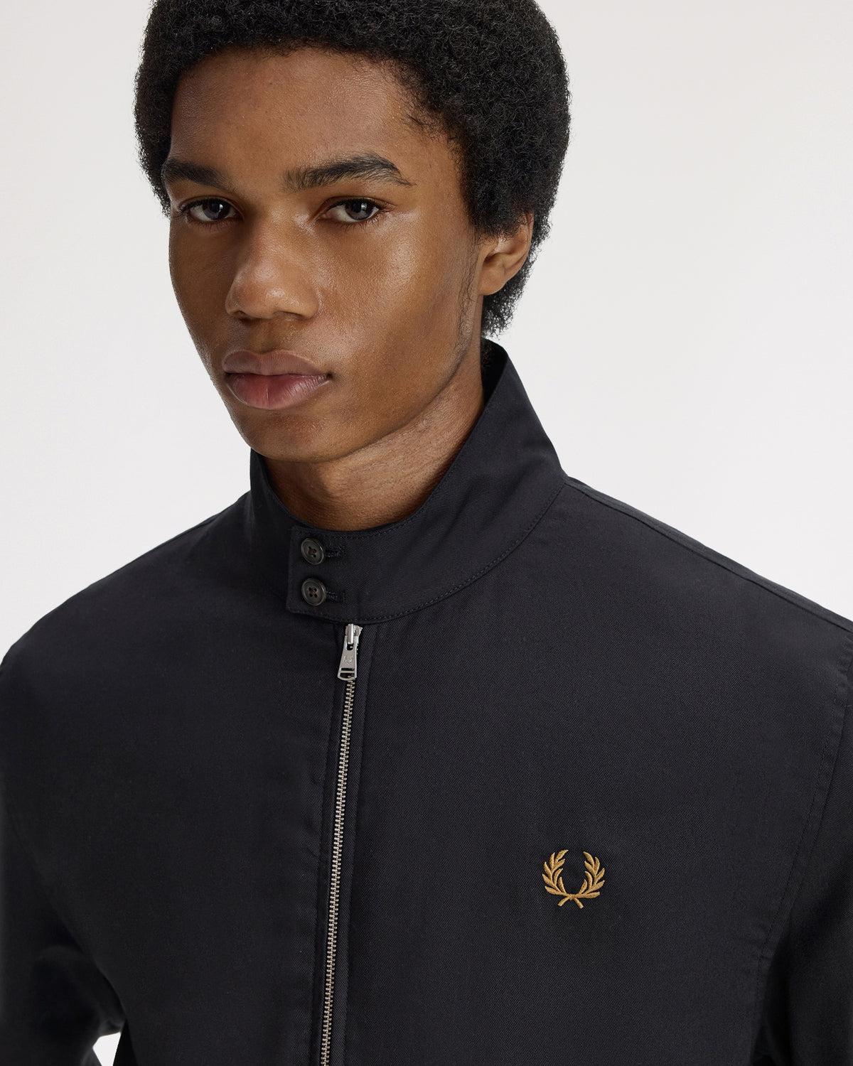 Fred Perry Twill Harrington Jacket - Black | Fred Perry Jackets & Coats | JEANSTORE