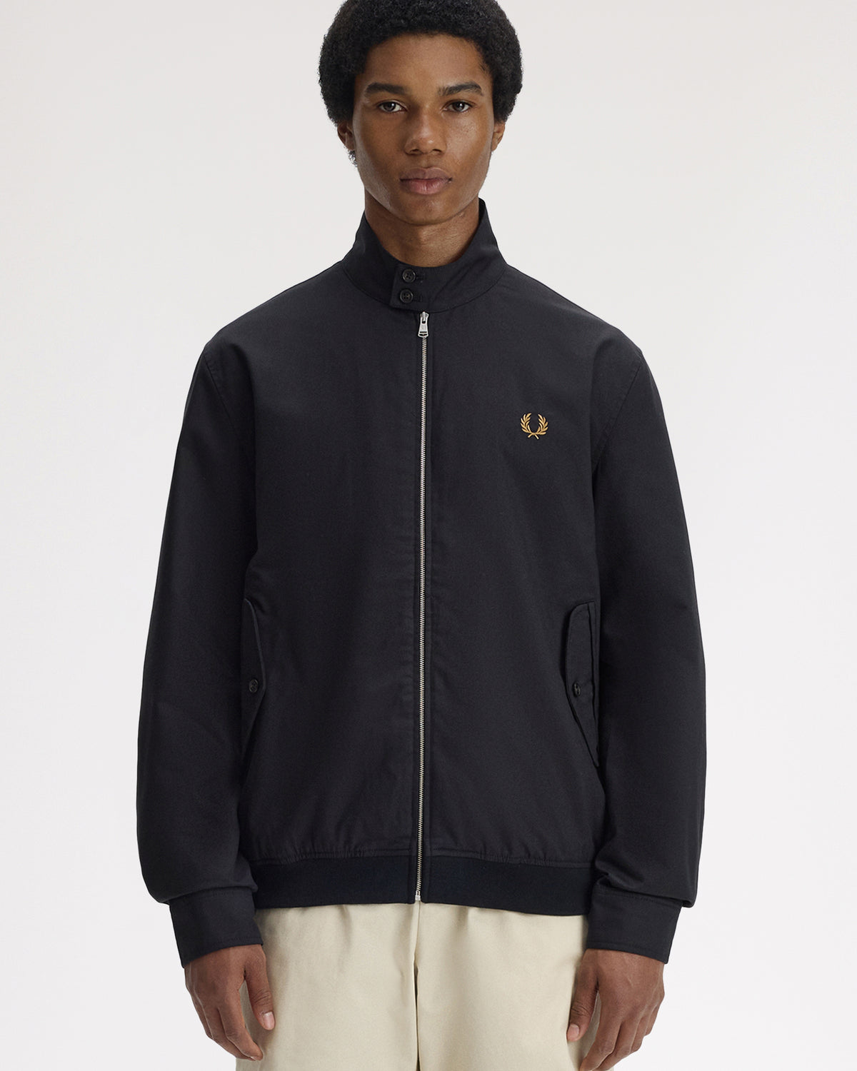Fred Perry Twill Harrington Jacket - Black | Fred Perry Jackets & Coats | JEANSTORE