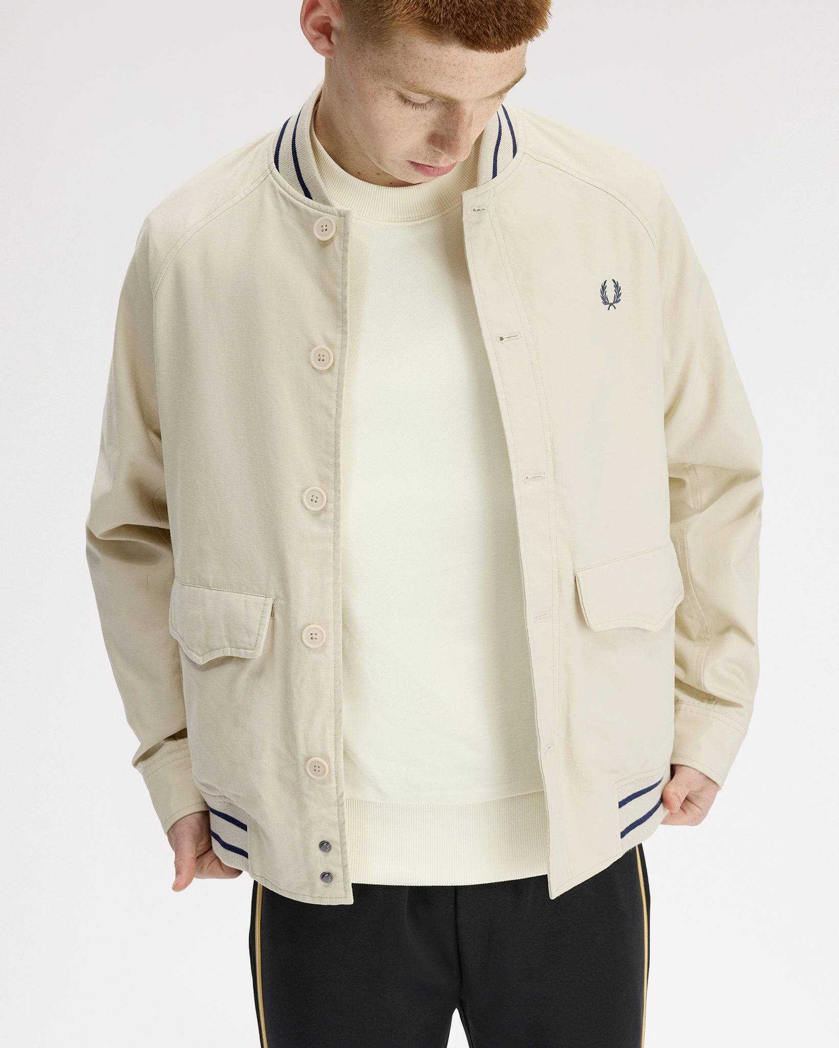 Fred Perry Umpire Bomber Jacket - Oatmeal