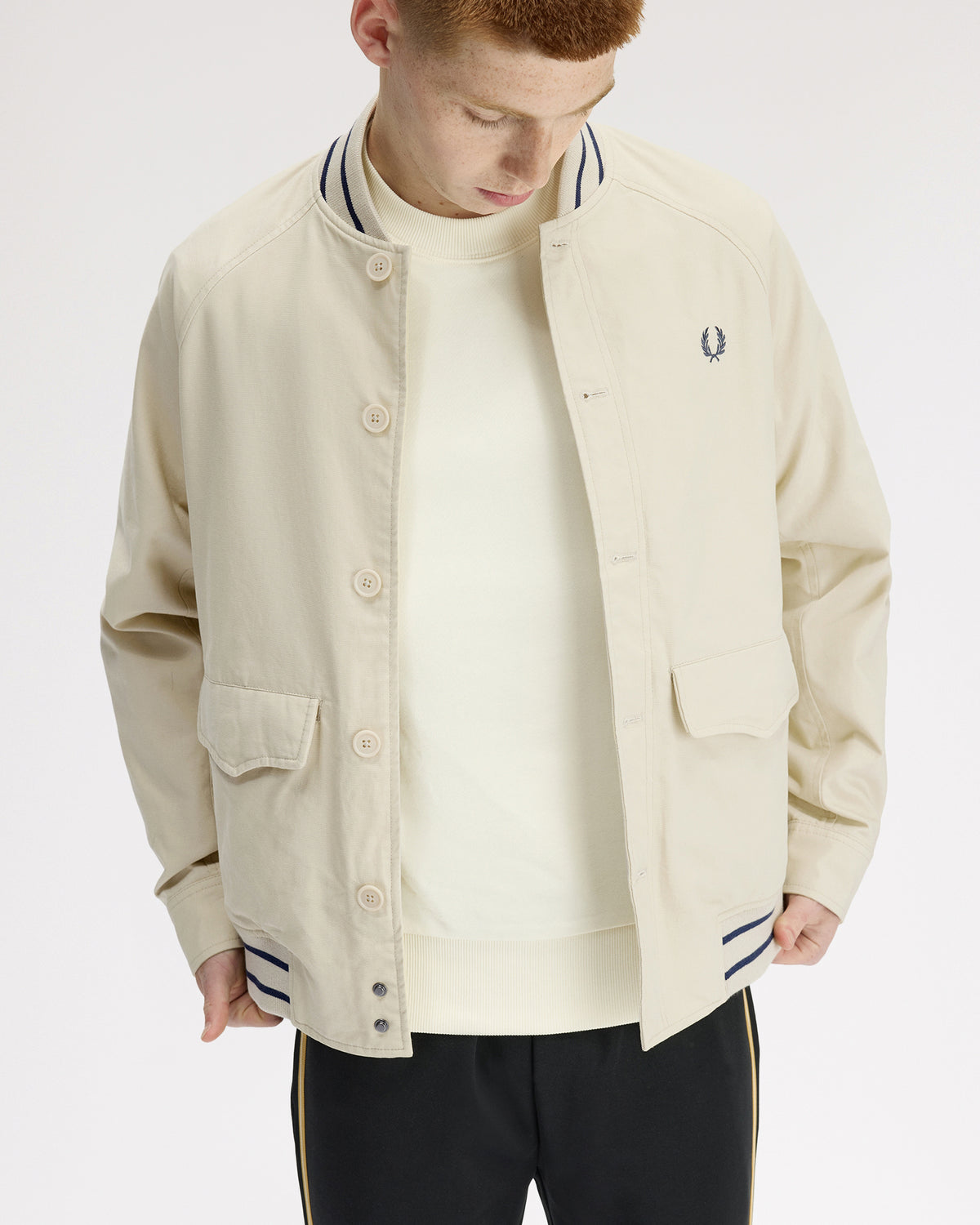 Fred Perry Umpire Bomber Jacket - Oatmeal