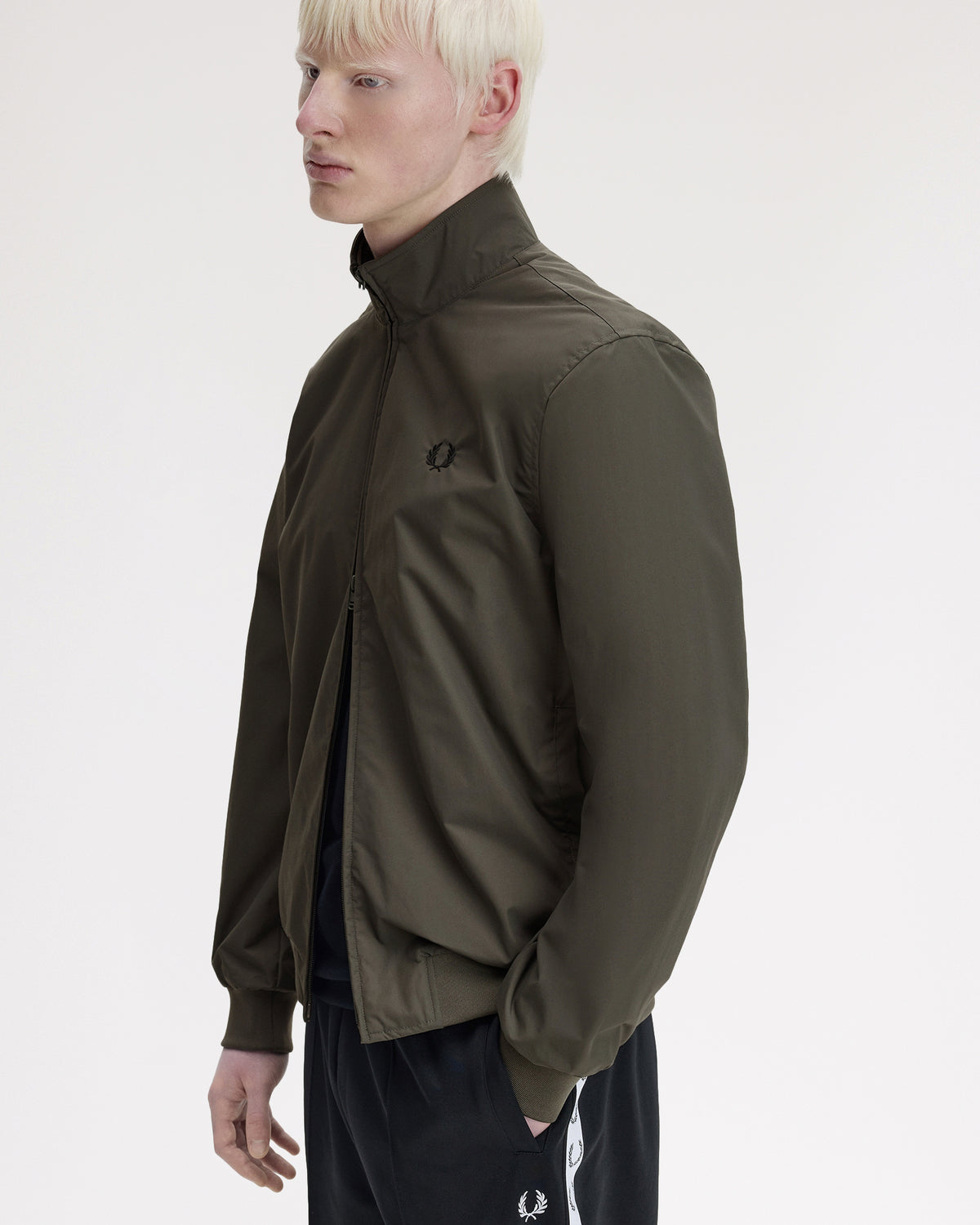 Fred Perry Brentham Jacket - Field Green / Black