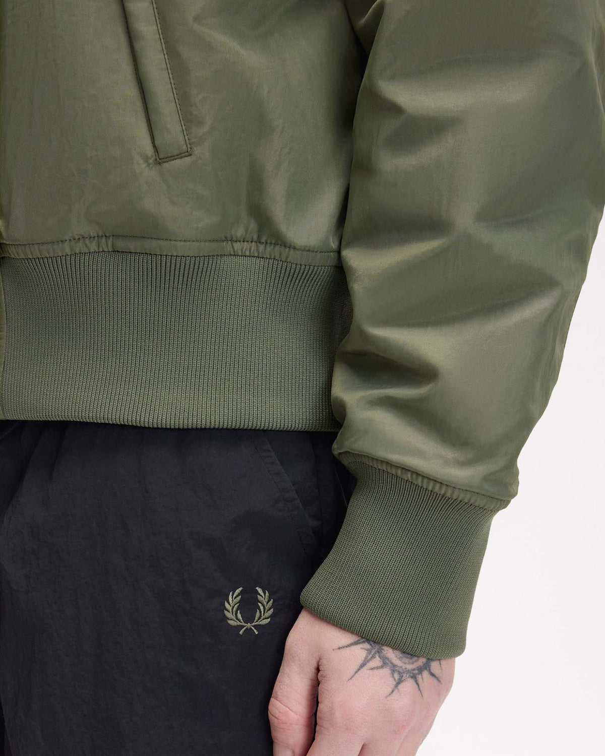 Fred Perry Quilted Tennis Bomber Jacket - Laurel Wreath Green