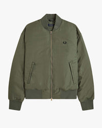 Fred Perry Quilted Tennis Bomber Jacket - Laurel Wreath Green