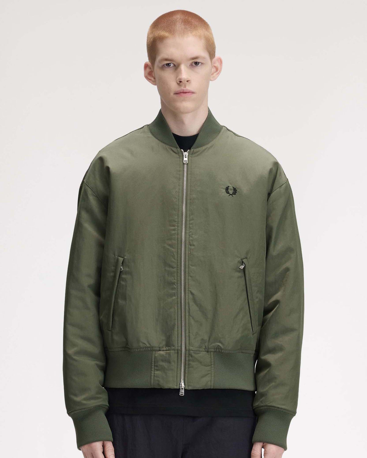 Fred Perry Quilted Tennis Bomber Jacket - Laurel Wreath Green