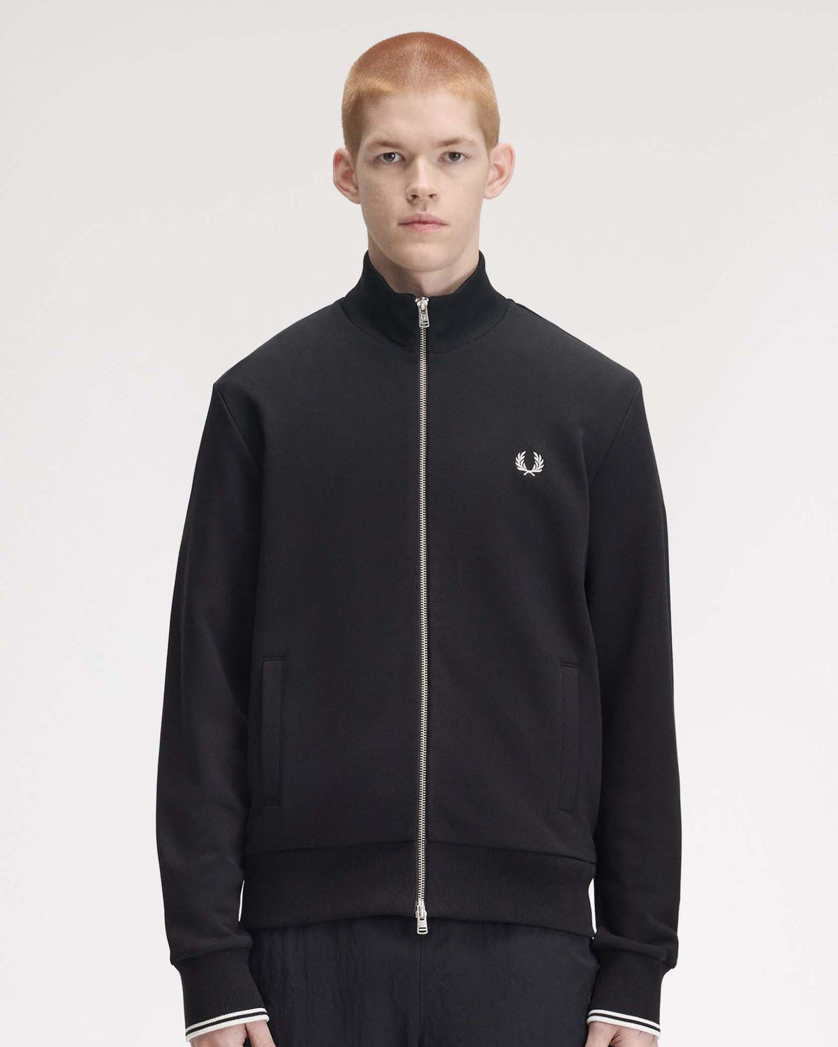Fred Perry Zip Through Sweatshirt - Black