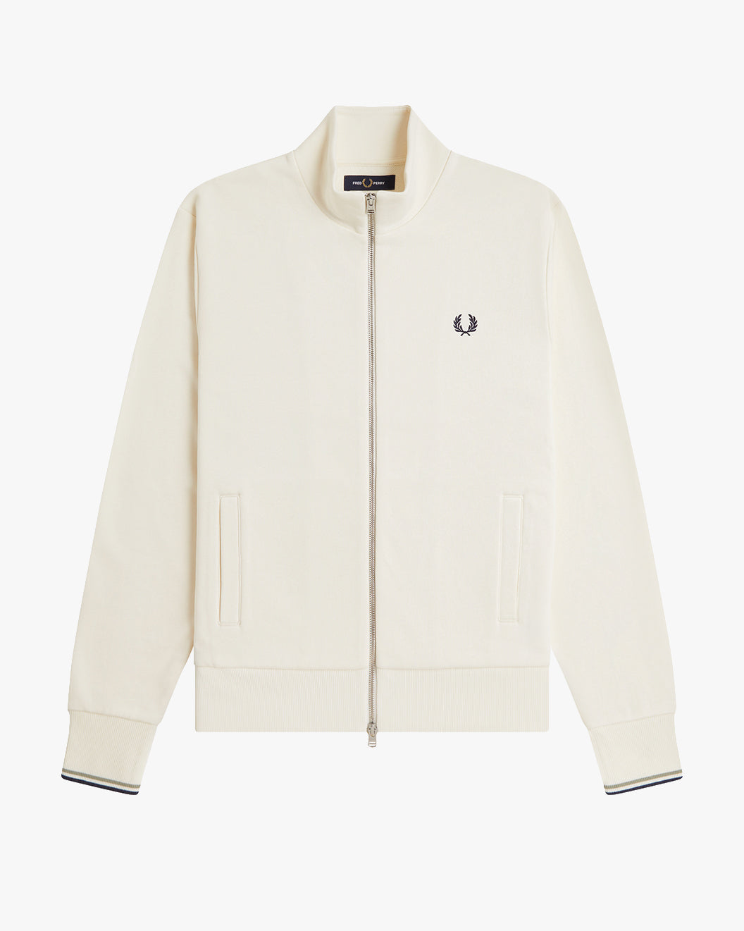 Fred Perry Zip Through Sweatshirt - Ecru