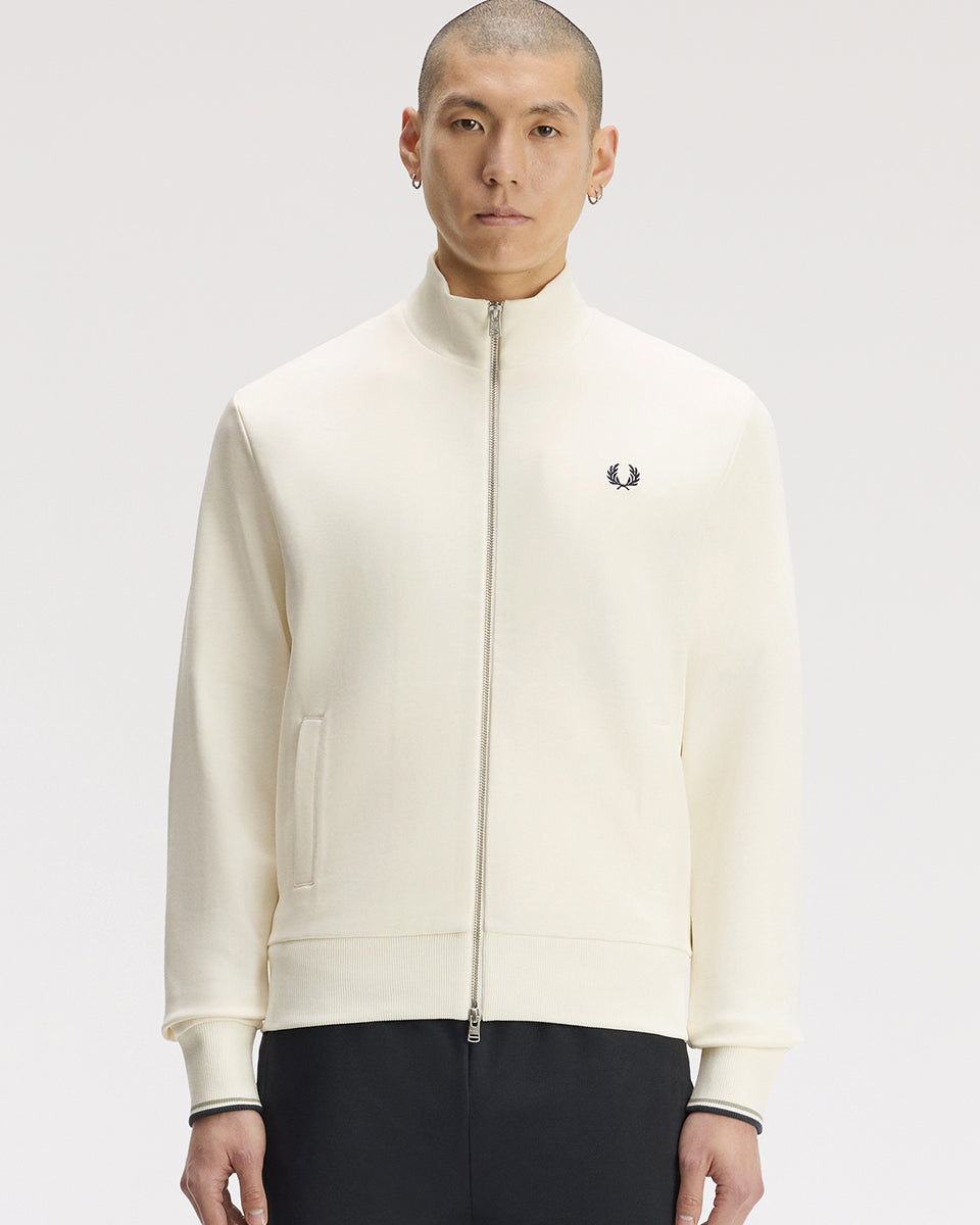 Fred Perry Zip Through Sweatshirt - Ecru
