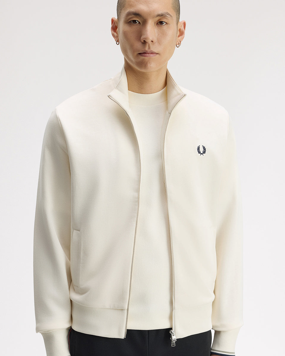 Fred Perry Zip Through Sweatshirt - Ecru