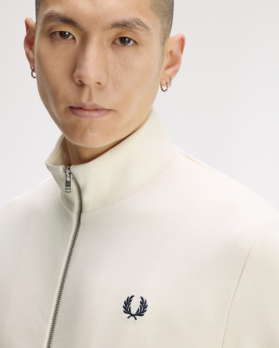Fred Perry Zip Through Sweatshirt - Ecru