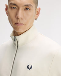 Fred Perry Zip Through Sweatshirt - Ecru