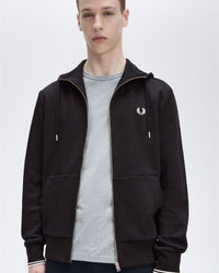 Fred Perry Hooded Zip Through Sweatshirt - Black | Fred Perry Sweaters & Knitwear | JEANSTORE