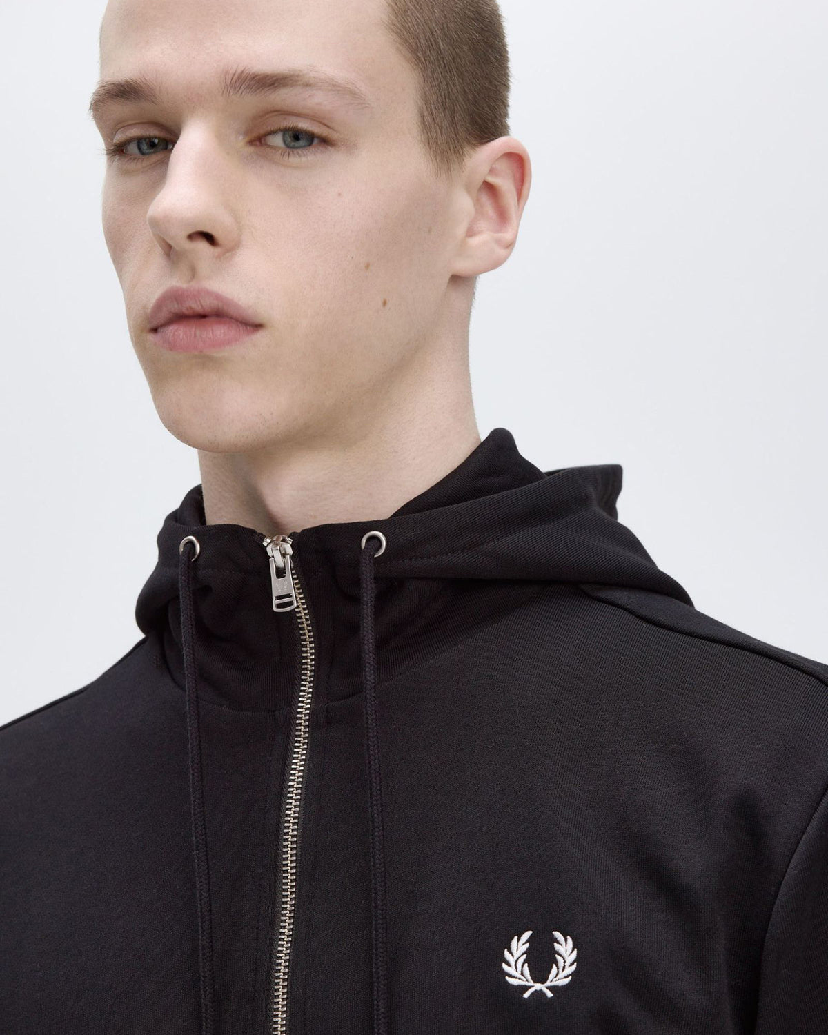 Fred Perry Hooded Zip Through Sweatshirt - Black | Fred Perry Sweaters & Knitwear | JEANSTORE