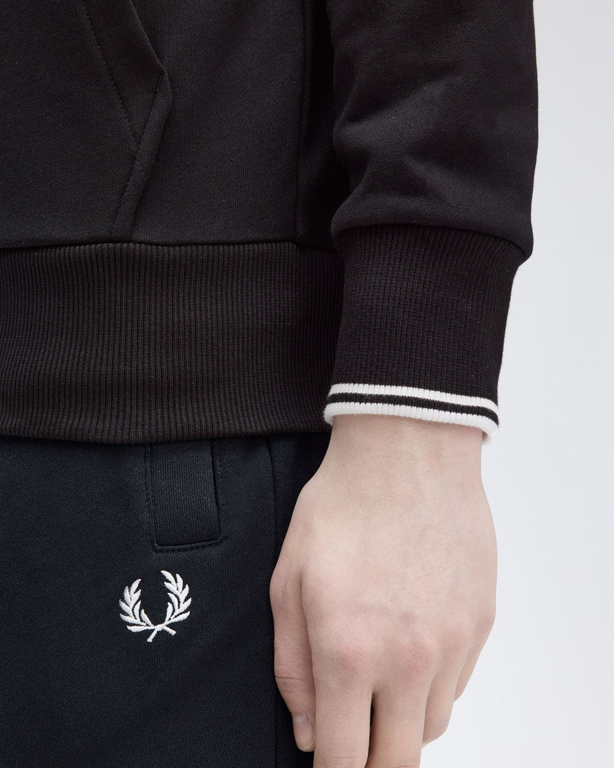 Fred Perry Hooded Zip Through Sweatshirt - Black | Fred Perry Sweaters & Knitwear | JEANSTORE