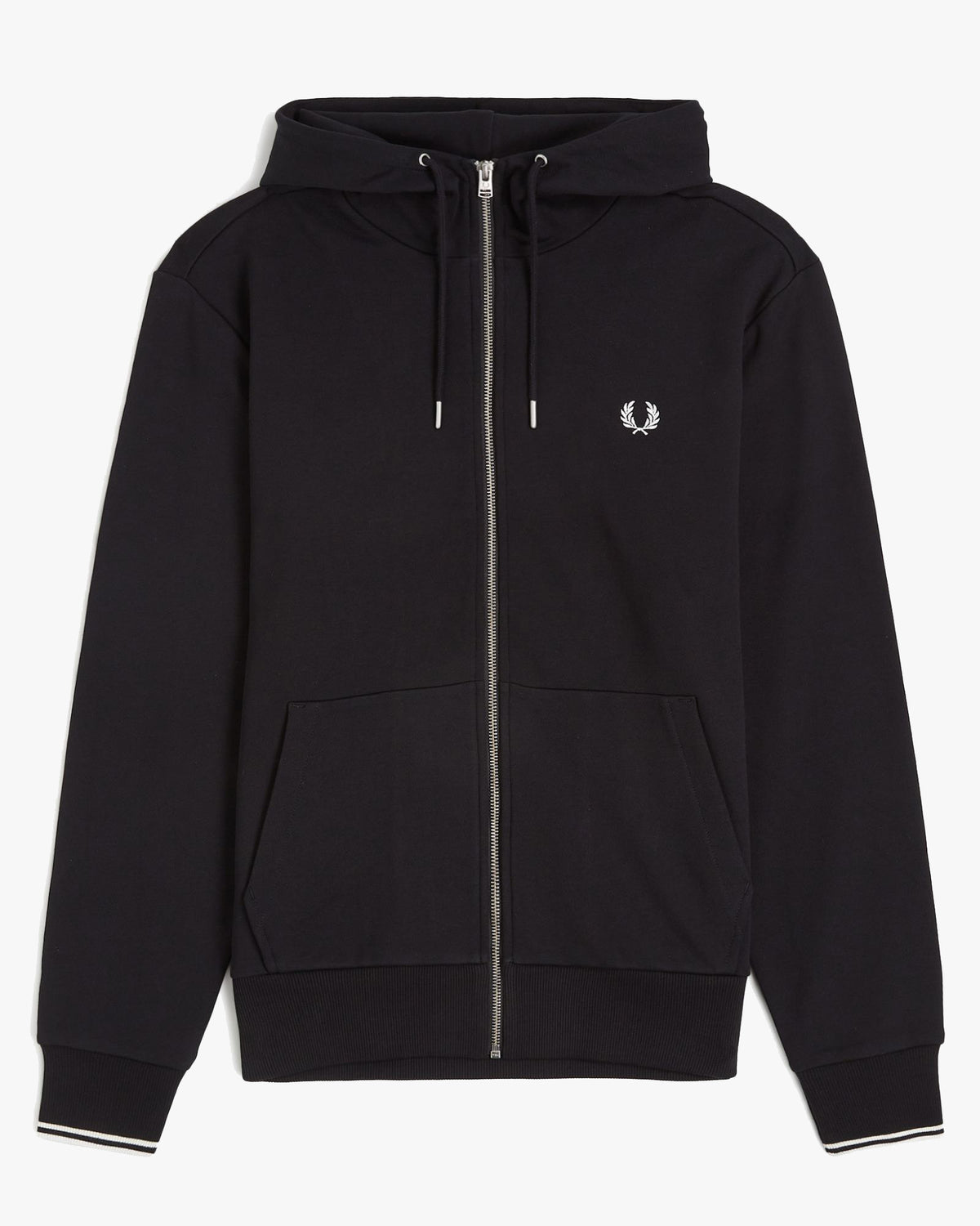 Fred Perry Hooded Zip Through Sweatshirt - Black | Fred Perry Sweaters & Knitwear | JEANSTORE
