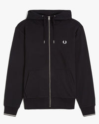 Fred Perry Hooded Zip Through Sweatshirt - Black | Fred Perry Sweaters & Knitwear | JEANSTORE