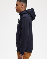 Fred Perry Hooded Zip Through Sweatshirt - Navy | Fred Perry Sweaters & Knitwear | JEANSTORE