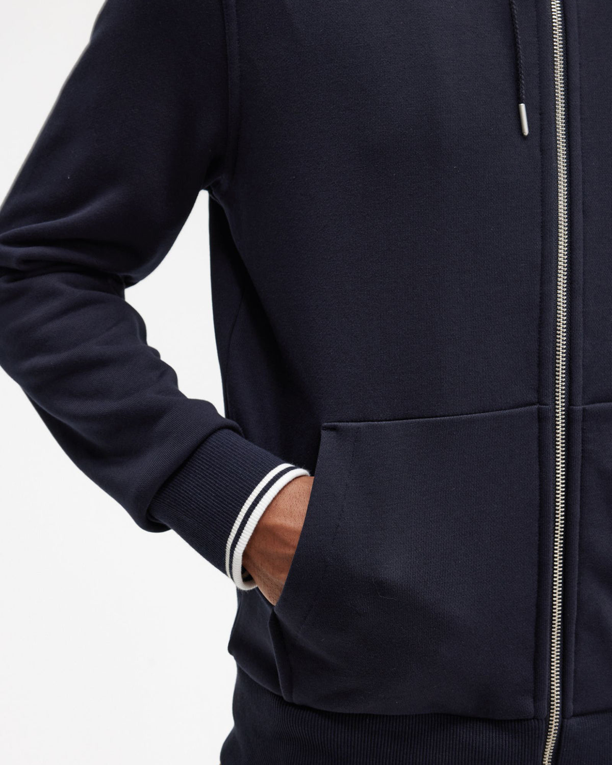 Fred Perry Hooded Zip Through Sweatshirt - Navy | Fred Perry Sweaters & Knitwear | JEANSTORE