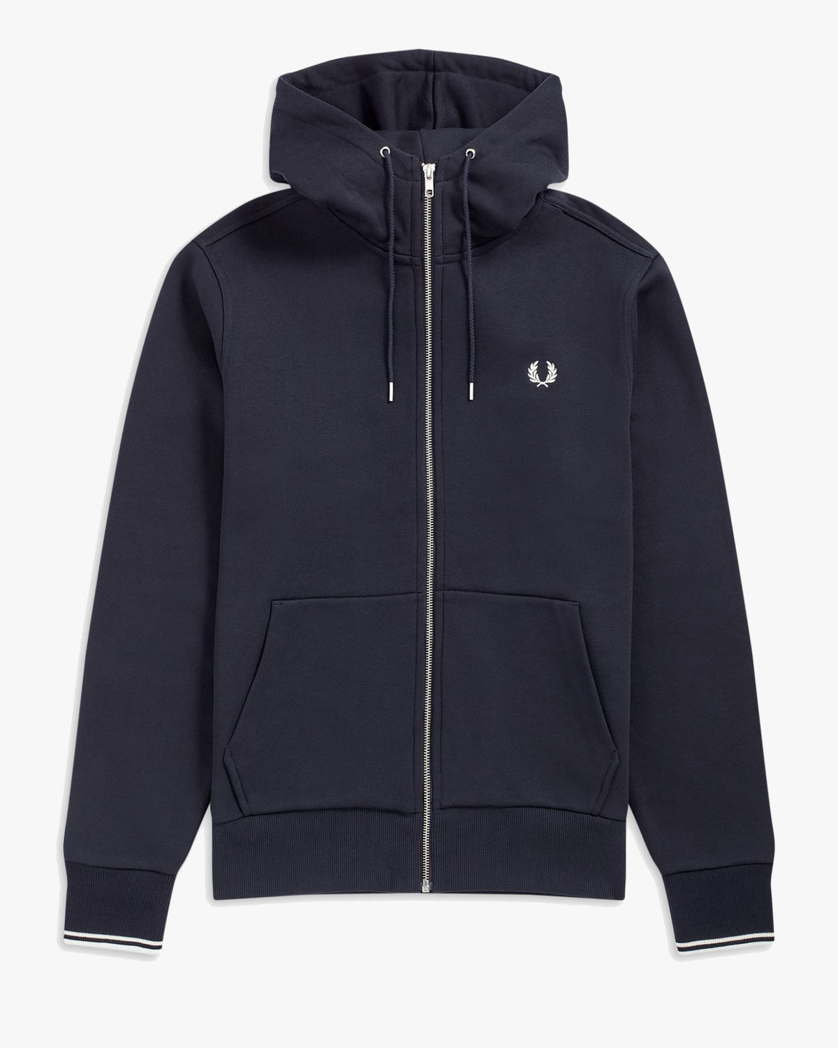 Fred Perry Hooded Zip Through Sweatshirt - Navy | Fred Perry Sweaters & Knitwear | JEANSTORE
