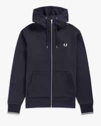 Fred Perry Hooded Zip Through Sweatshirt - Navy | Fred Perry Sweaters & Knitwear | JEANSTORE