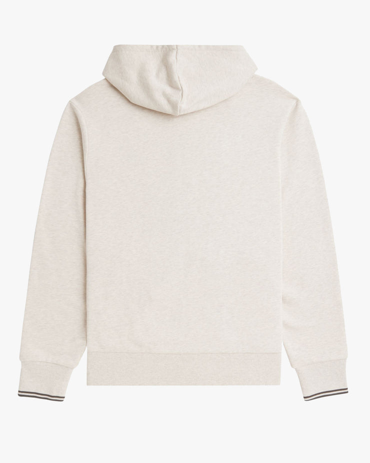 Fred Perry Hooded Zip Through Sweatshirt - Porridge Marl / Anchor Grey