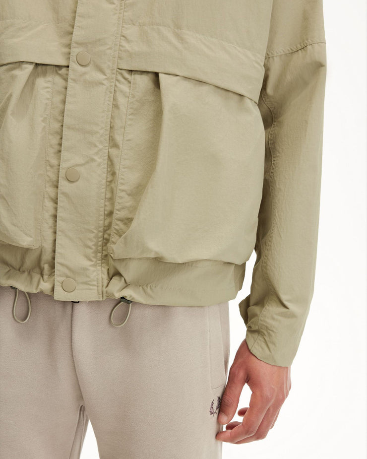 Fred Perry Cropped Parka - Warm Grey