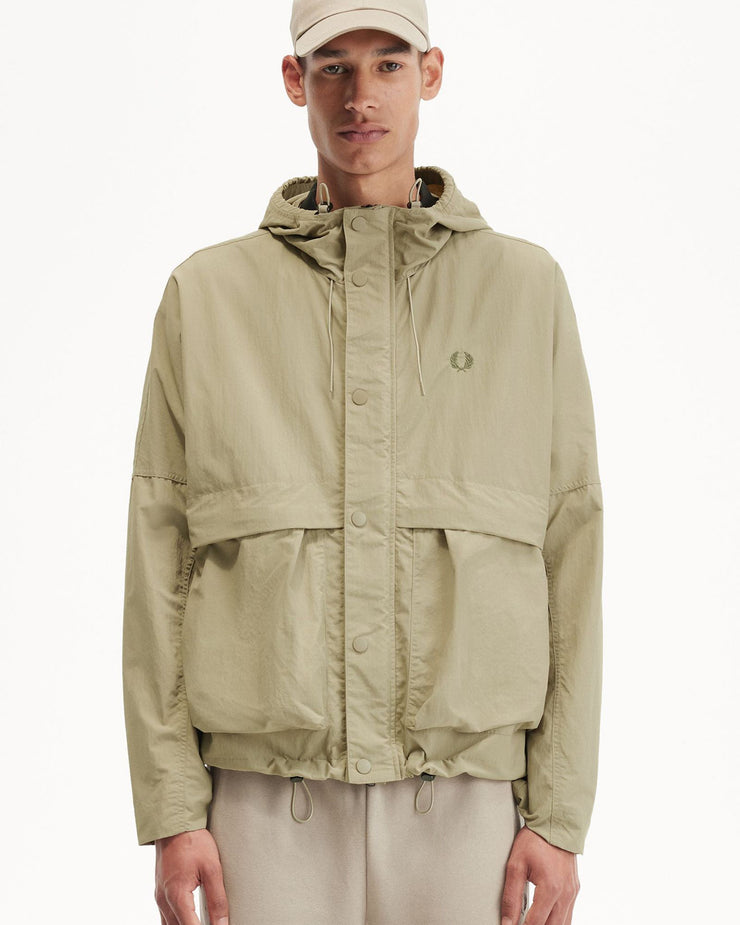 Fred Perry Cropped Parka - Warm Grey