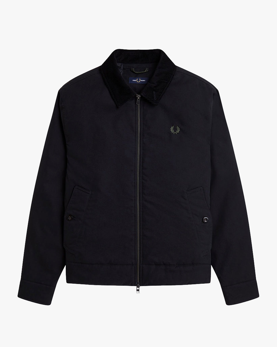 Fred Perry Cotton Caban Jacket - Black | Fred Perry Jackets & Coats | JEANSTORE