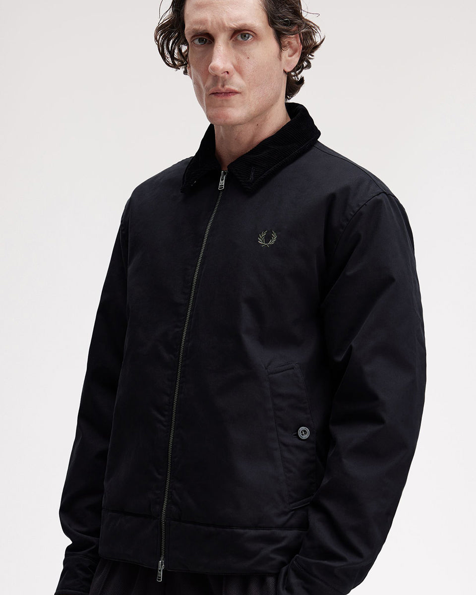Fred Perry Cotton Caban Jacket - Black | Fred Perry Jackets & Coats | JEANSTORE