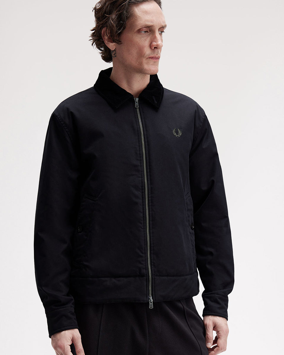 Fred Perry Cotton Caban Jacket - Black | Fred Perry Jackets & Coats | JEANSTORE