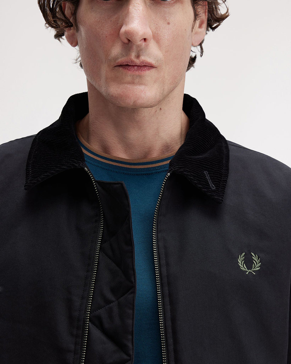 Fred Perry Cotton Caban Jacket - Black | Fred Perry Jackets & Coats | JEANSTORE