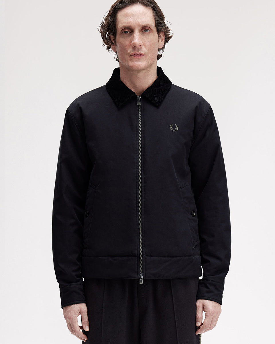 Fred Perry Cotton Caban Jacket - Black | Fred Perry Jackets & Coats | JEANSTORE