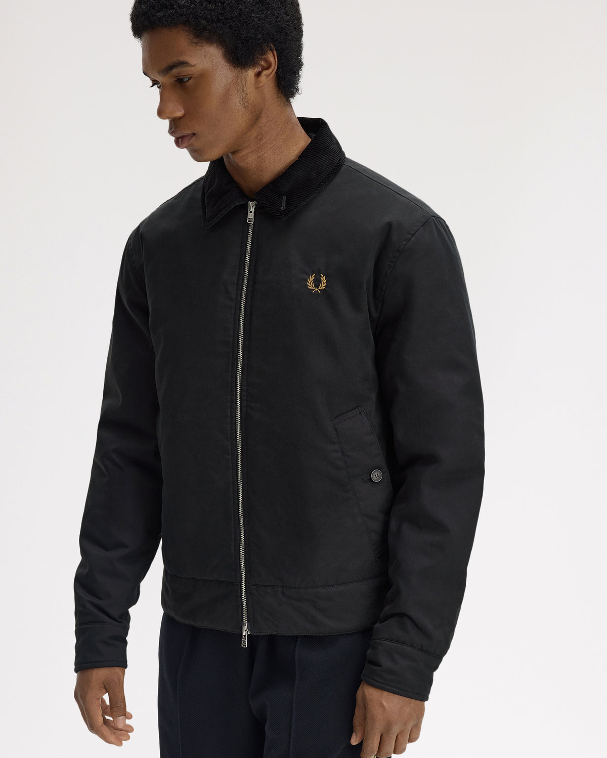 Fred Perry Cotton Caban Jacket - Black