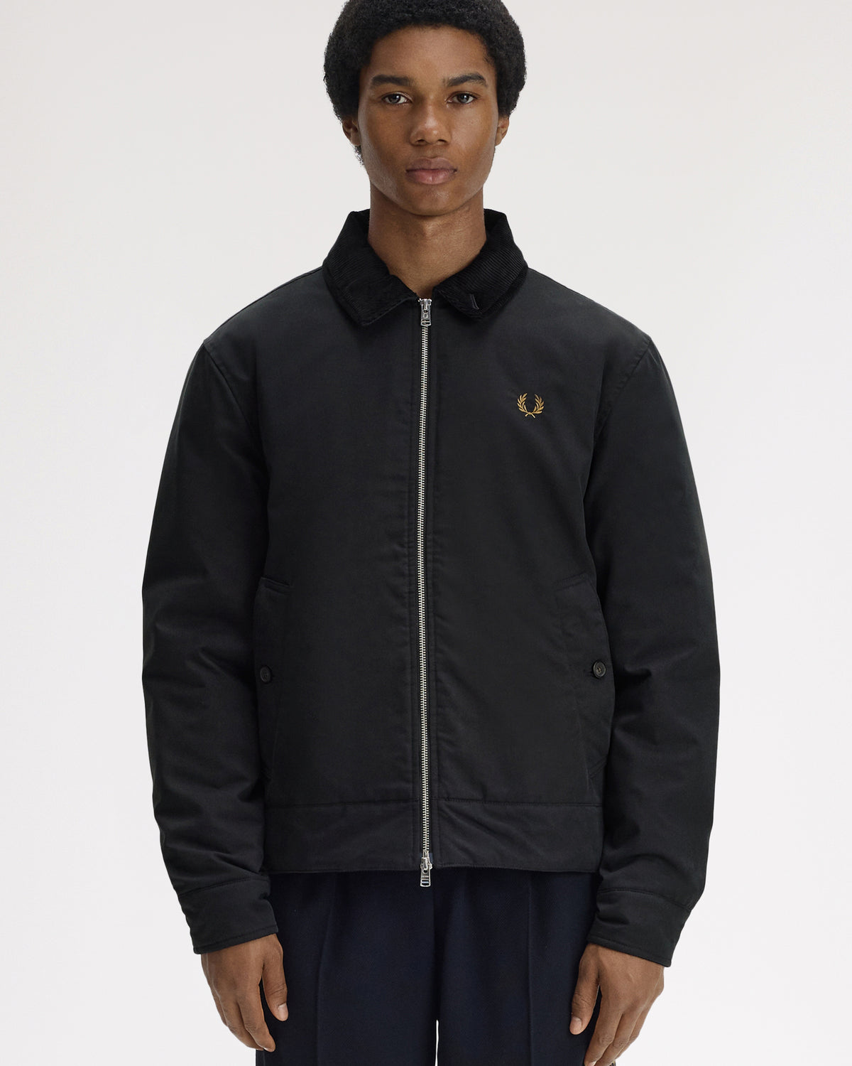 Fred Perry Cotton Caban Jacket - Black