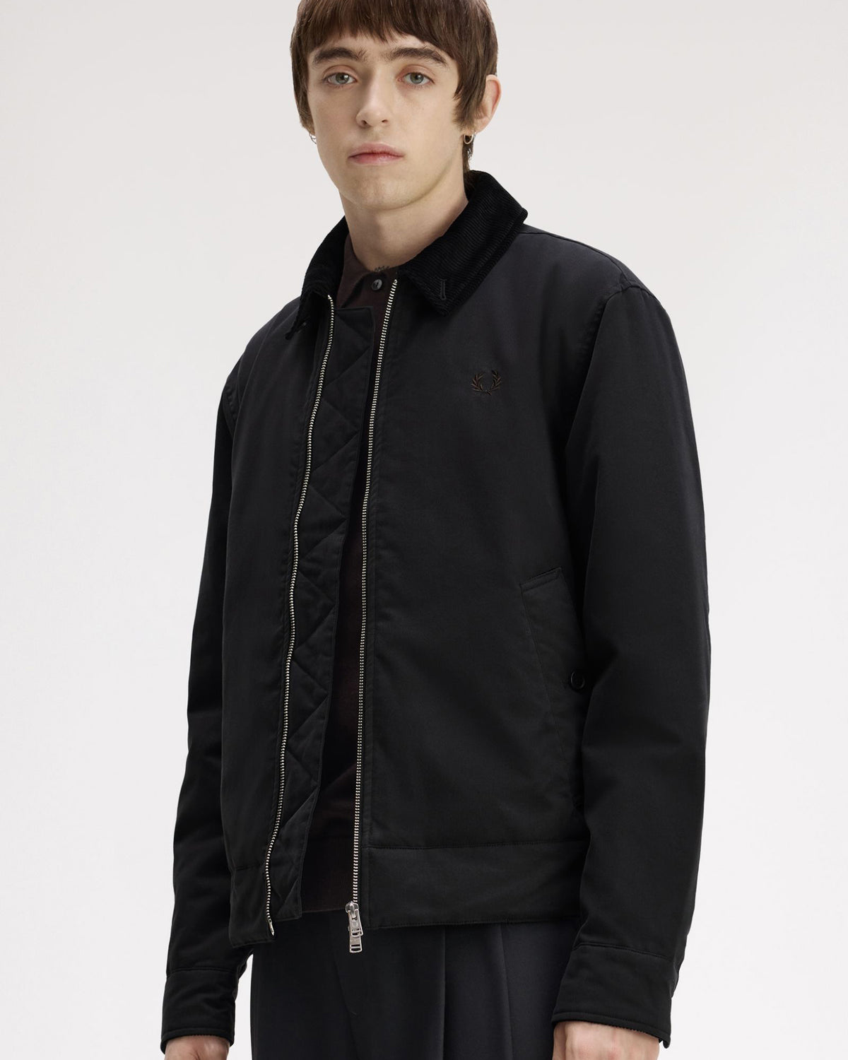 Fred Perry Cotton Caban Jacket - Black
