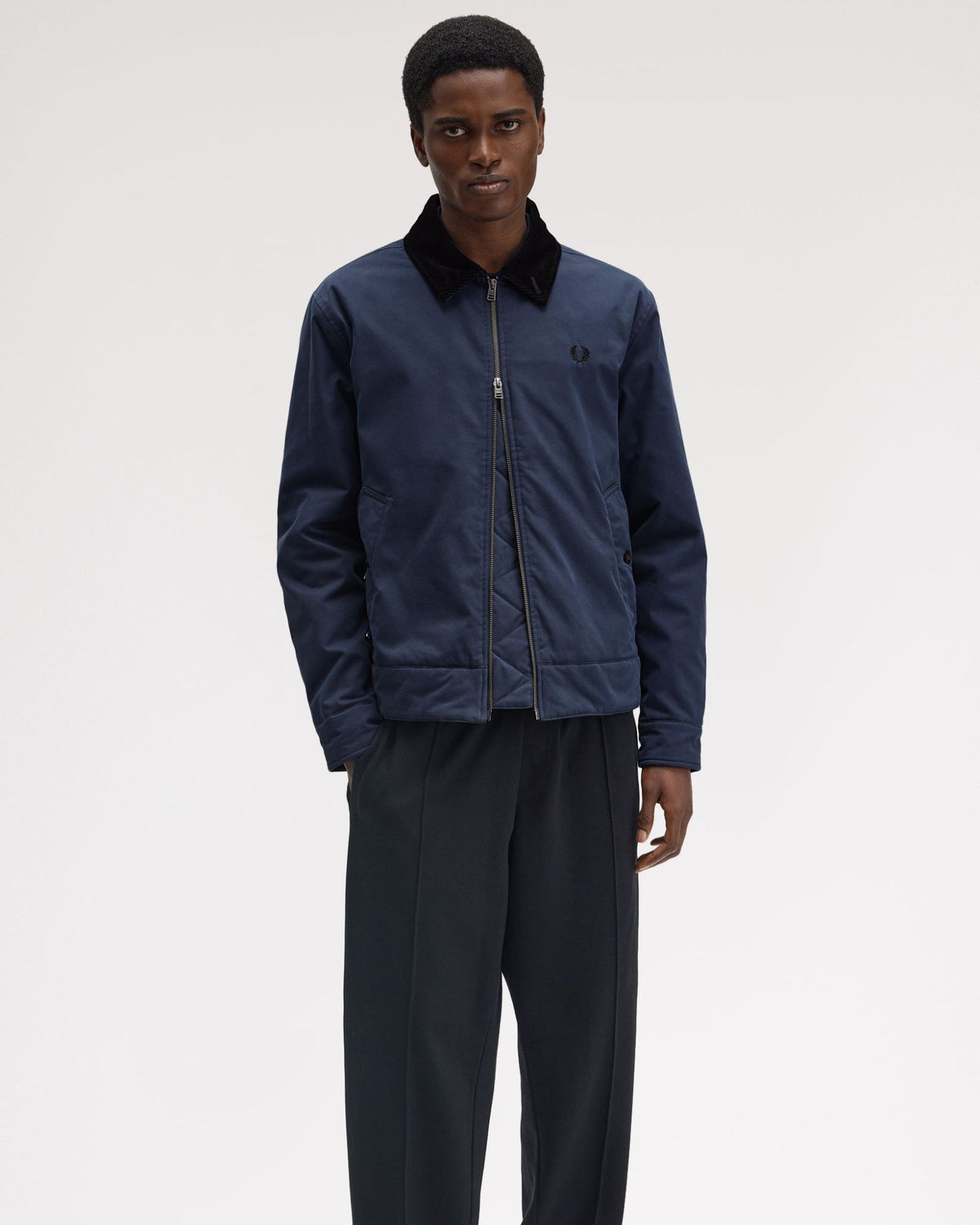 Fred Perry Cotton Caban Jacket - Dark Airforce | Fred Perry Jackets & Coats | JEANSTORE